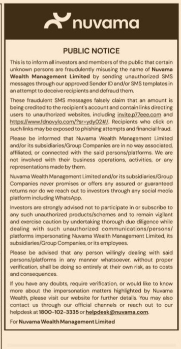 PUBLIC NOTICE WARNS THAT FRAUDSTERS