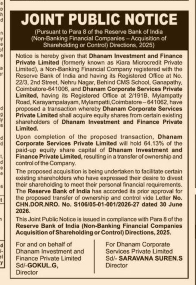 PUBLIC NOTICE
