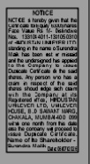 PUBLIC OF MISSING SHARES
