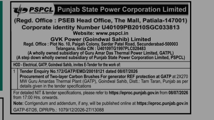 PUNJAB TENDER NOTICE