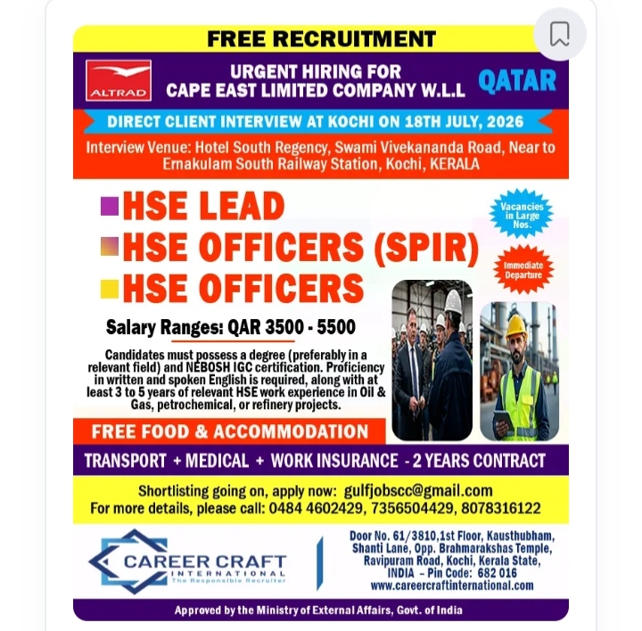 Qatar HSE Recruitment Drive 2026