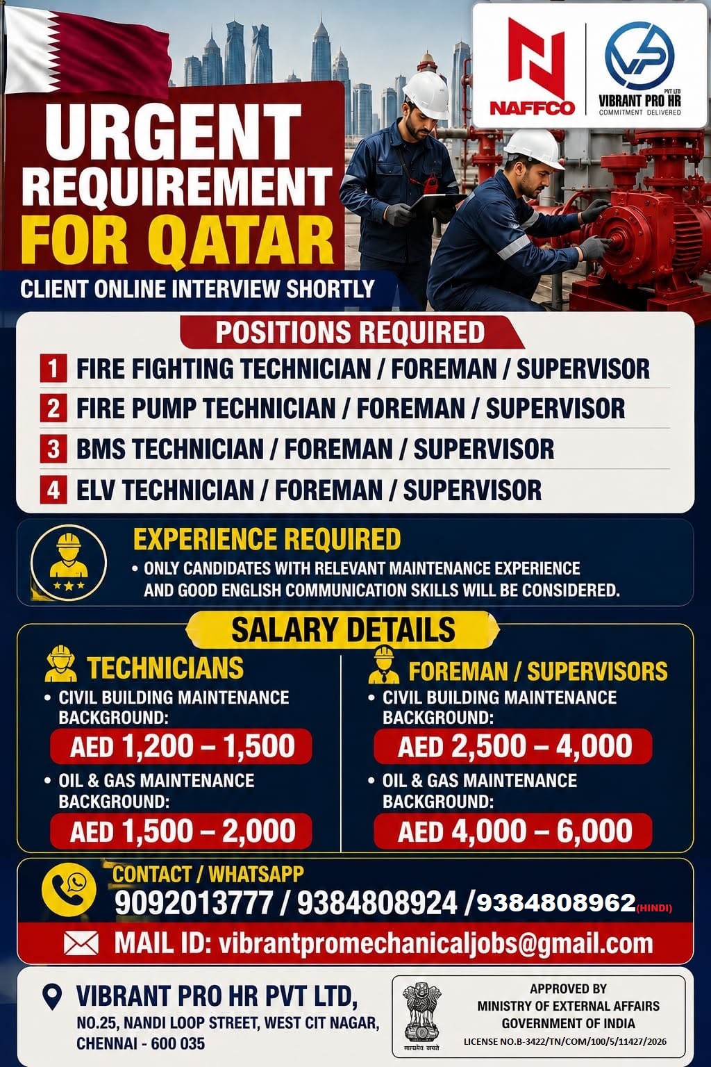 QATAR JOB OPPORTUNITY