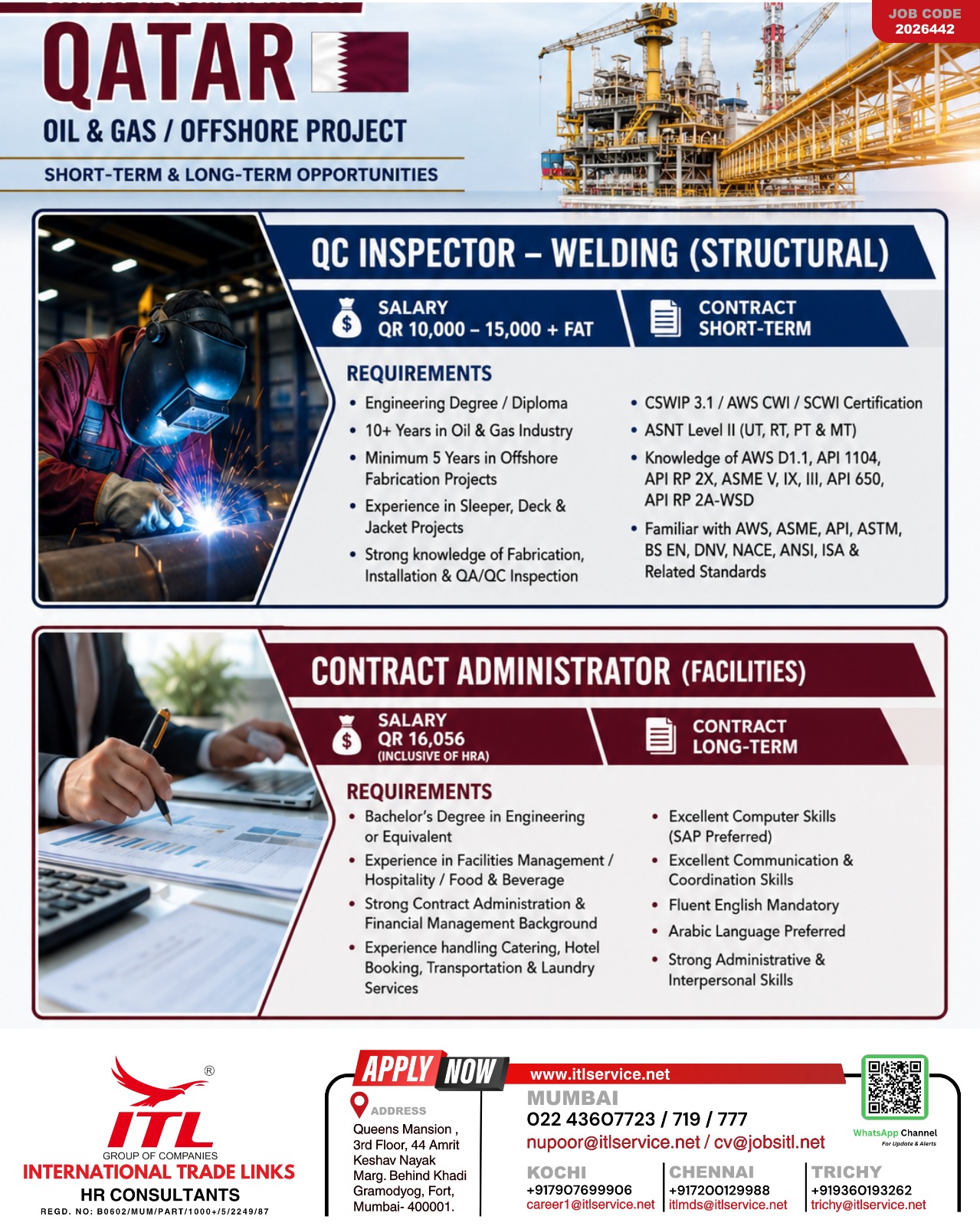 Qatar Oil & Gas Offshore Project Recruitment Flyer