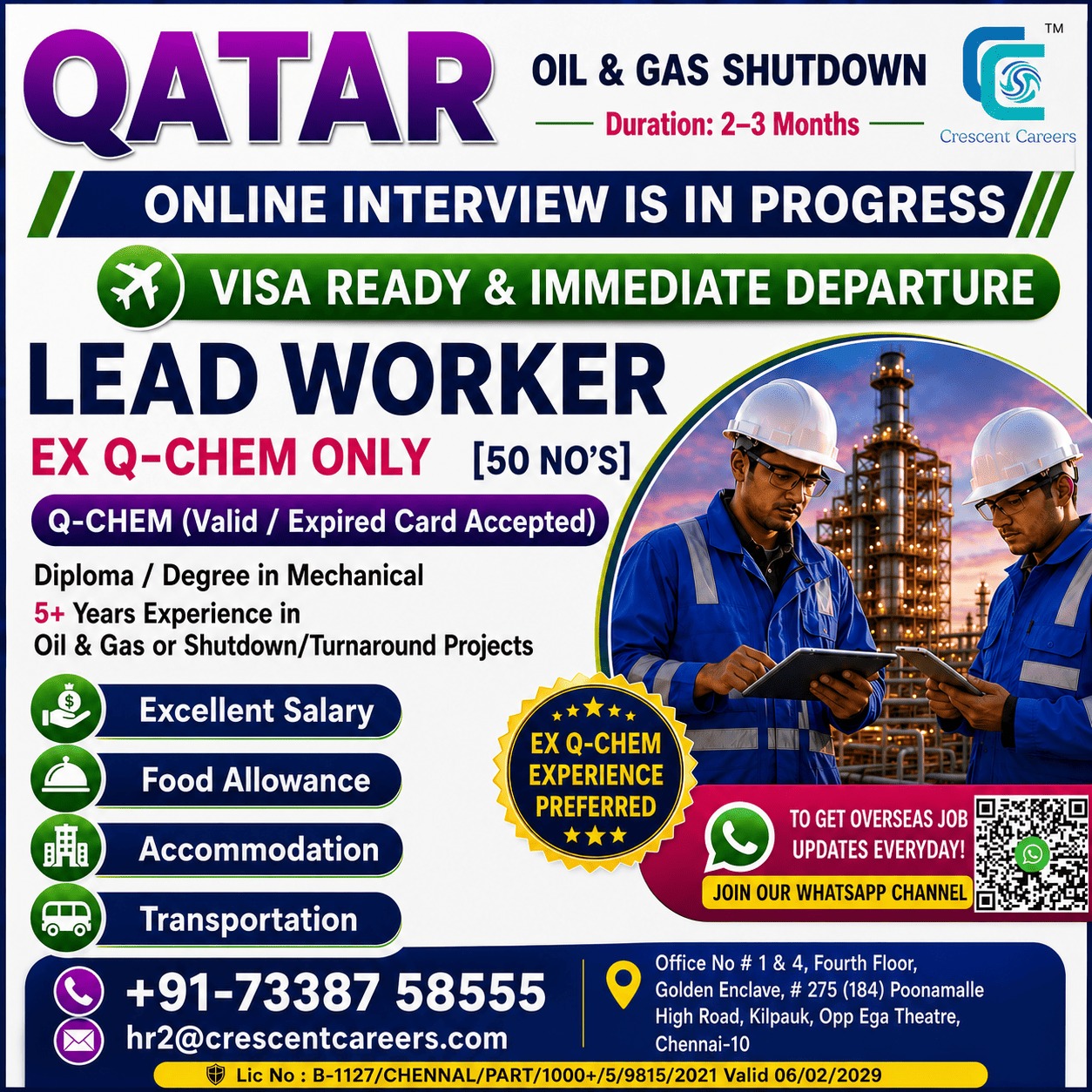 Qatar Oil & Gas Shutdown Recruitment Drive – Lead Worker Openings