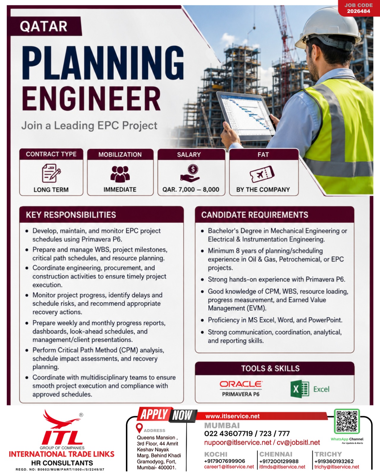 Qatar Planning Engineer Job Vacancy