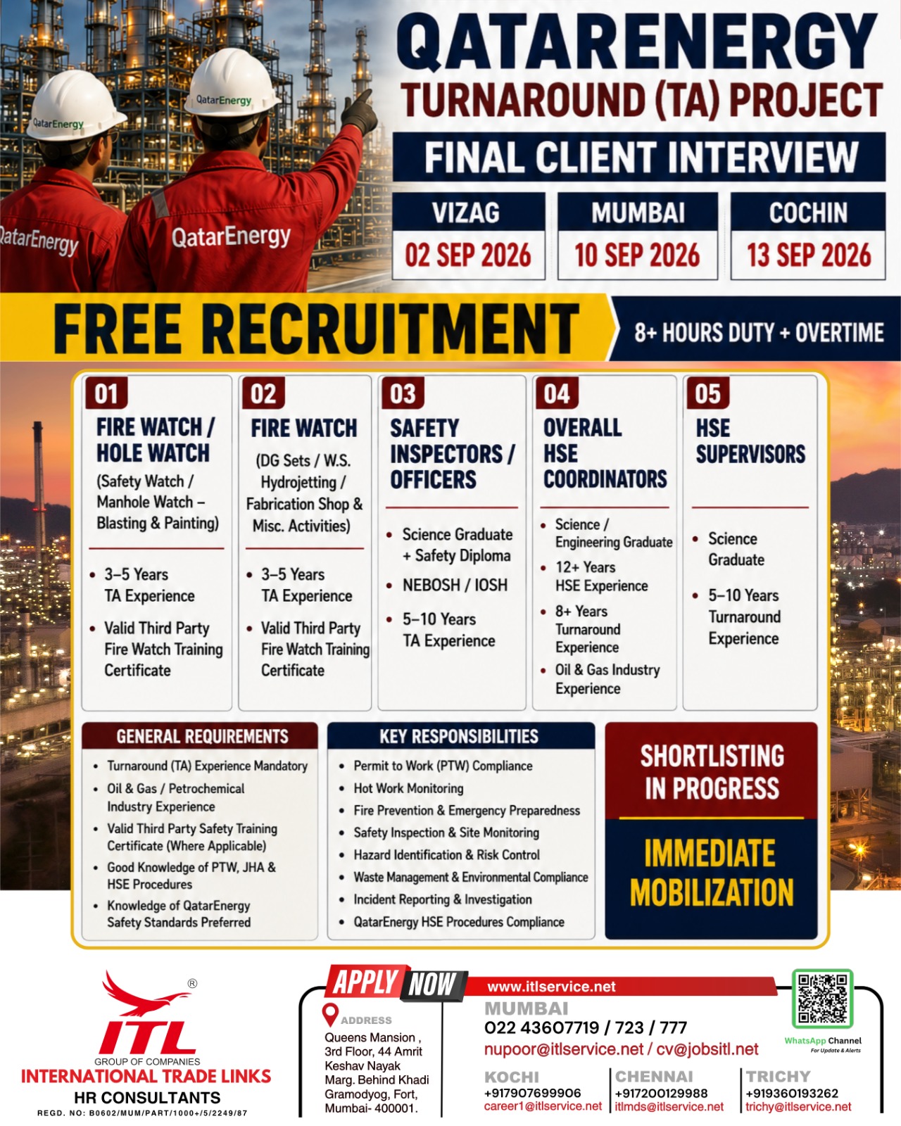 QatarEnergy Turnaround Project: Free Recruitment & Interview Schedule