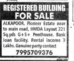 REGISTERED BUILDING FOR SALE