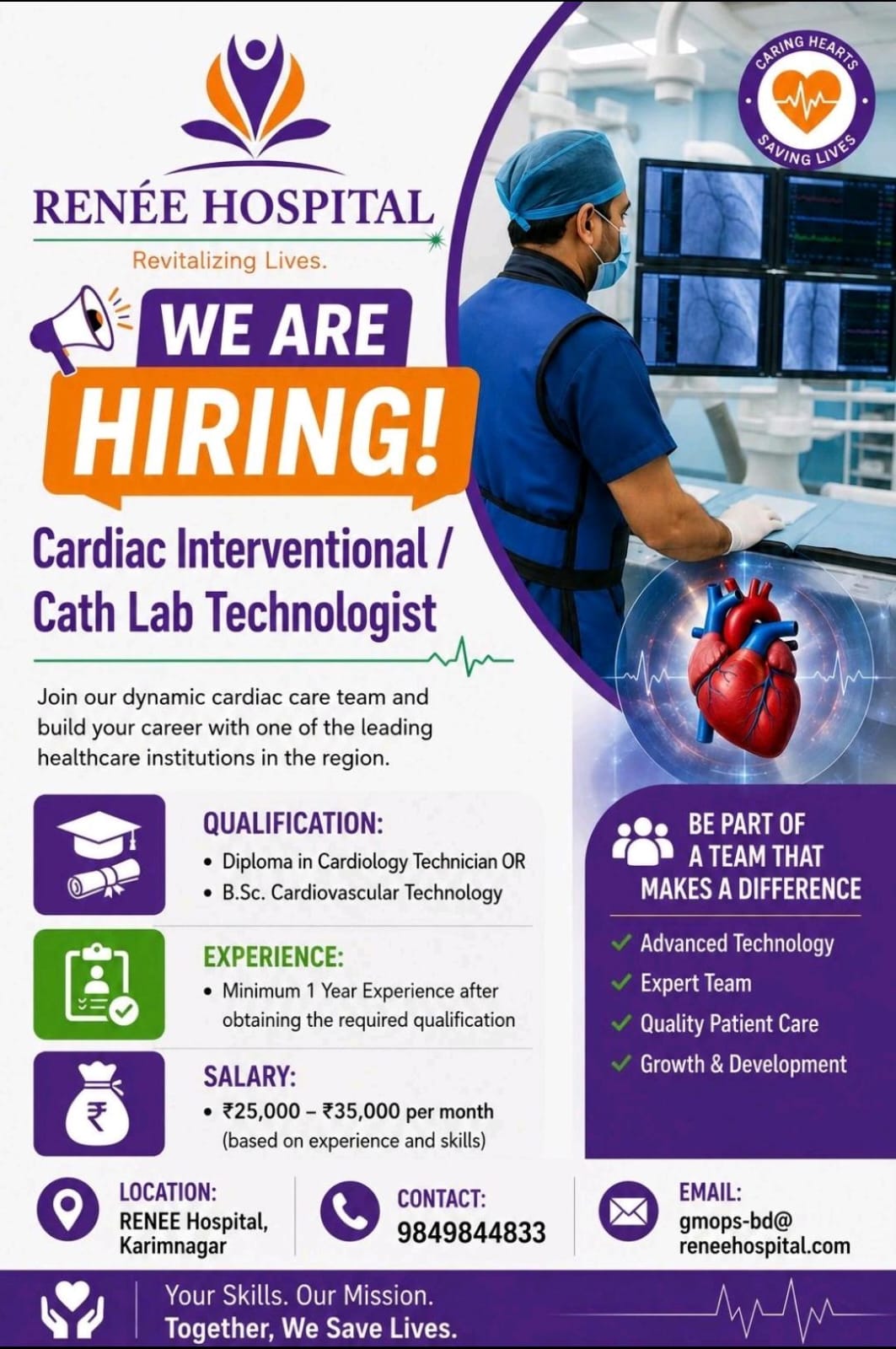 Renee hospital is hiring now !!!!