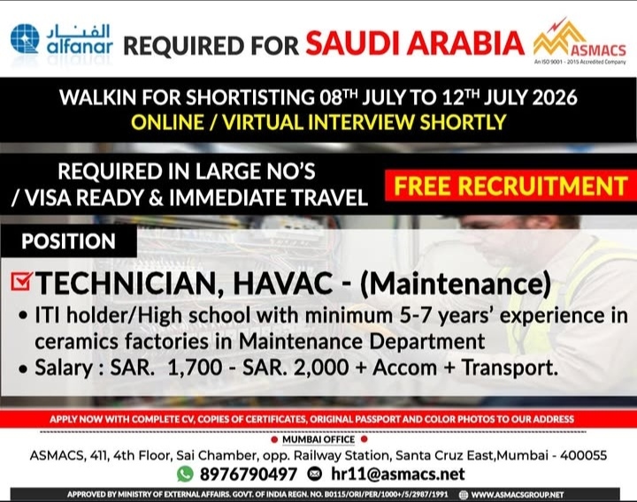 REQUIRED FOR SAUDI ARABIA