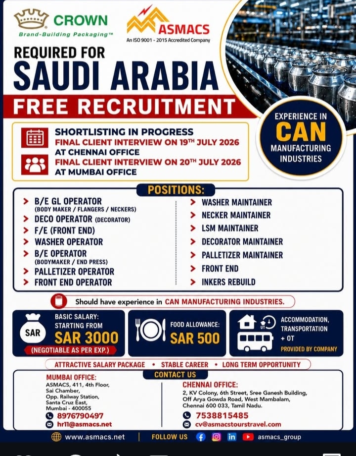 REQUIRED FOR SAUDI ARABIA