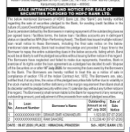 SALE INTIMATION NOTICE