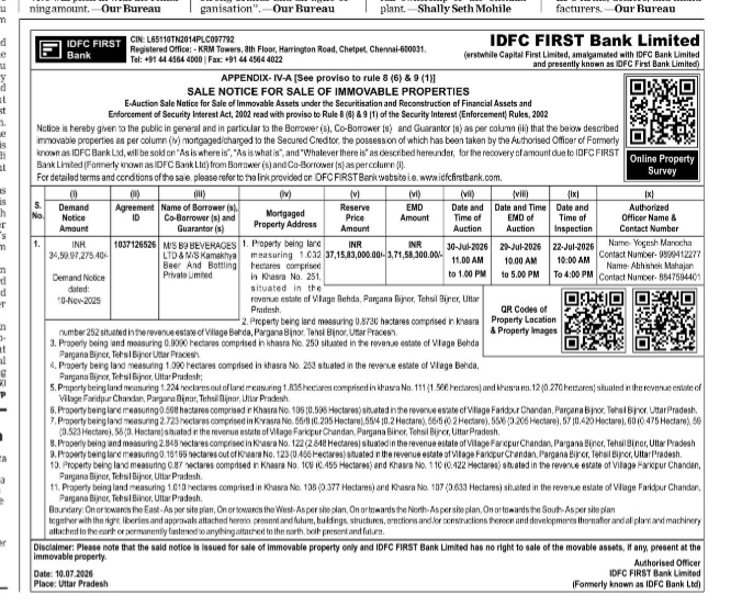 SALE OF IMMOVABLE PROPERTY