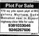 sale of plots at moinabad
