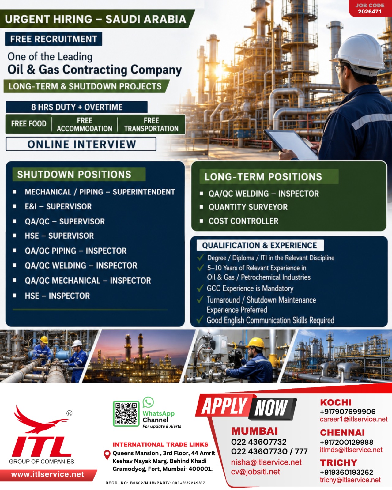 Saudi Arabia Oil & Gas Job Recruitment Advertisement