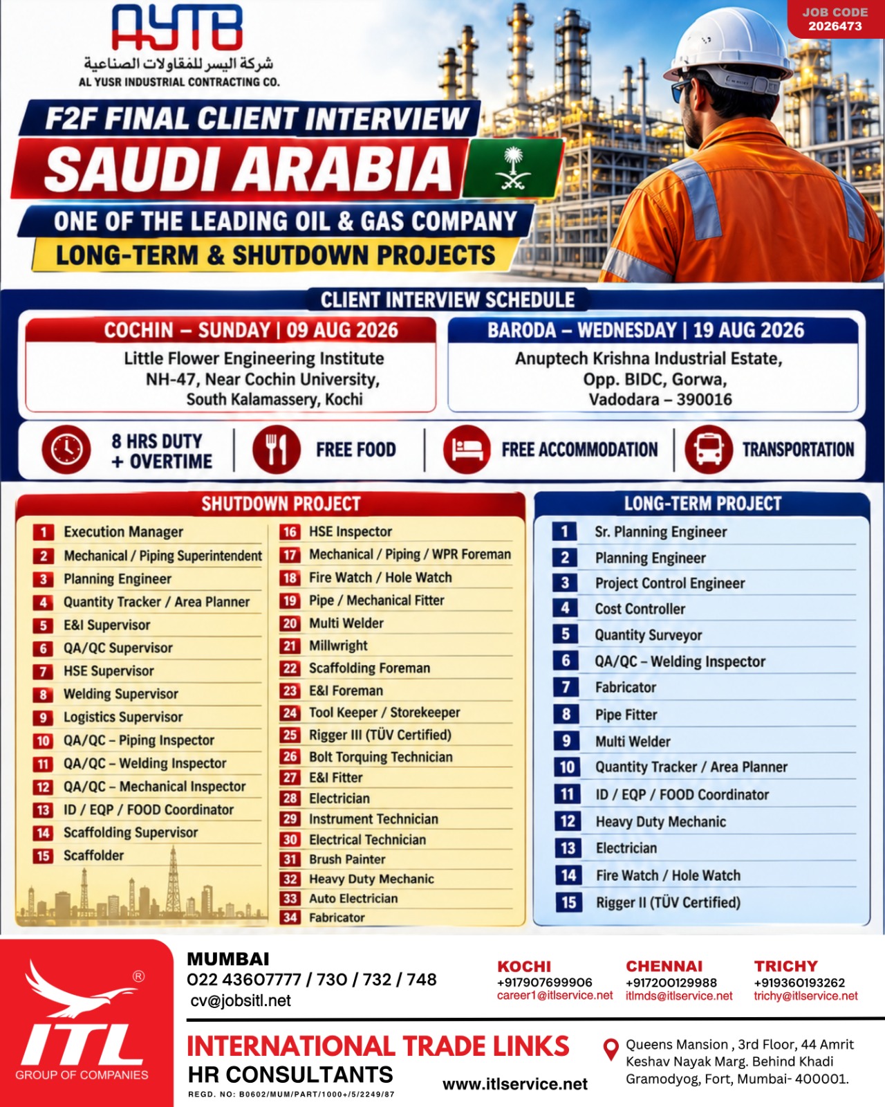 Saudi Arabia Oil & Gas Project Recruitment Drive