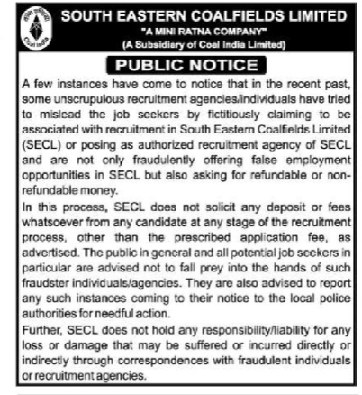 SECL Public Alert: Recruitment Scams