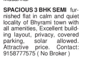 SEMI FURNISHED FLAT FOR SALE
