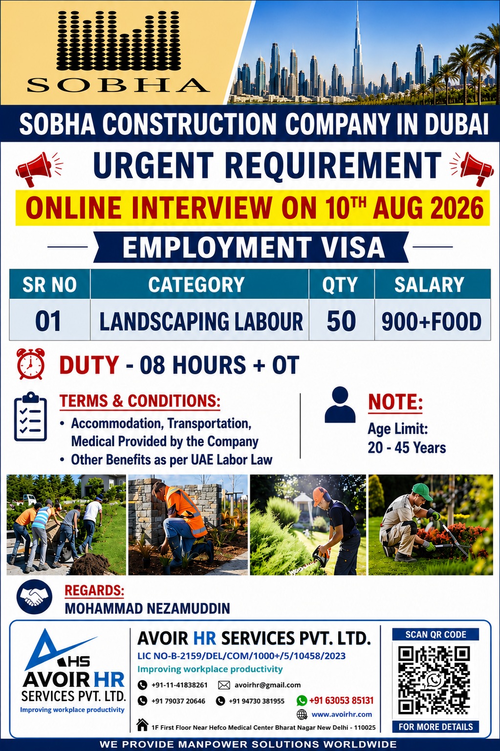 Sobha Construction Dubai Recruitment 2026