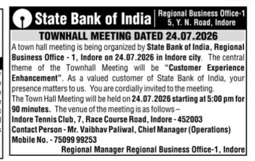 State Bank of India Townhall Meeting Notice