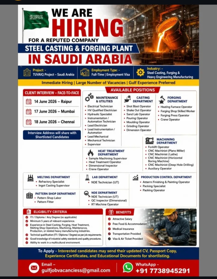 Steel casting and forging plant