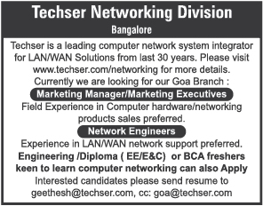 Techser Networking Division Job Advertisement
