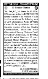 TENDER NOTICE from chittaranjan locomotive work