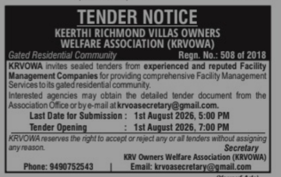 TENDER NOTICE
