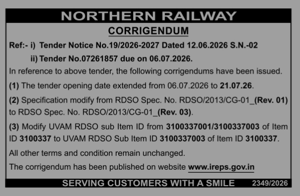 TENDER NOTICE .