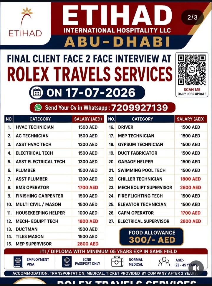 UAE Hospitality Job Interview Flyer