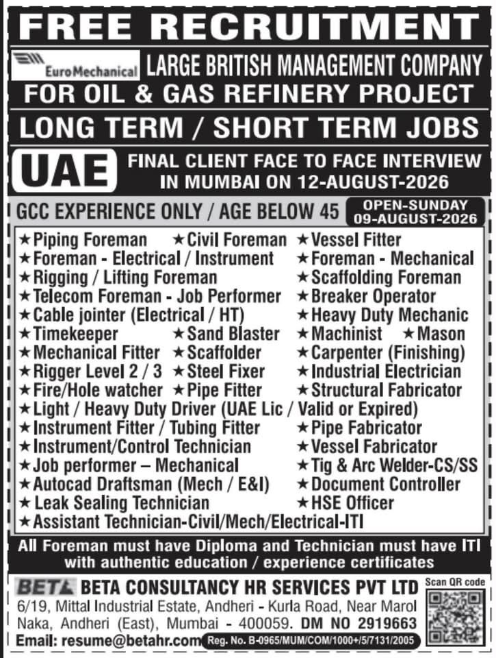 UAE Oil & Gas Job Vacancies 2026