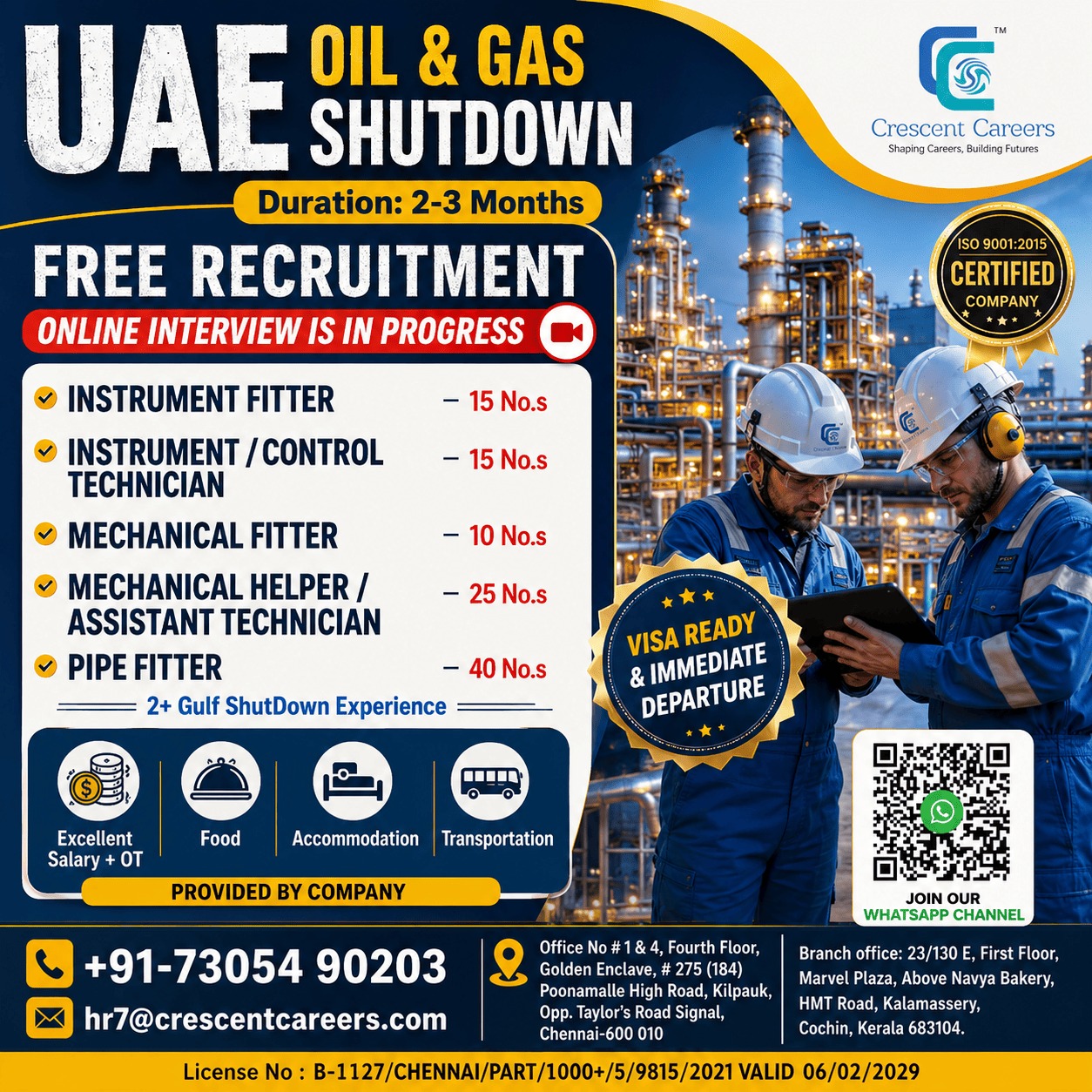 UAE Oil & Gas Shutdown Recruitment Flyer