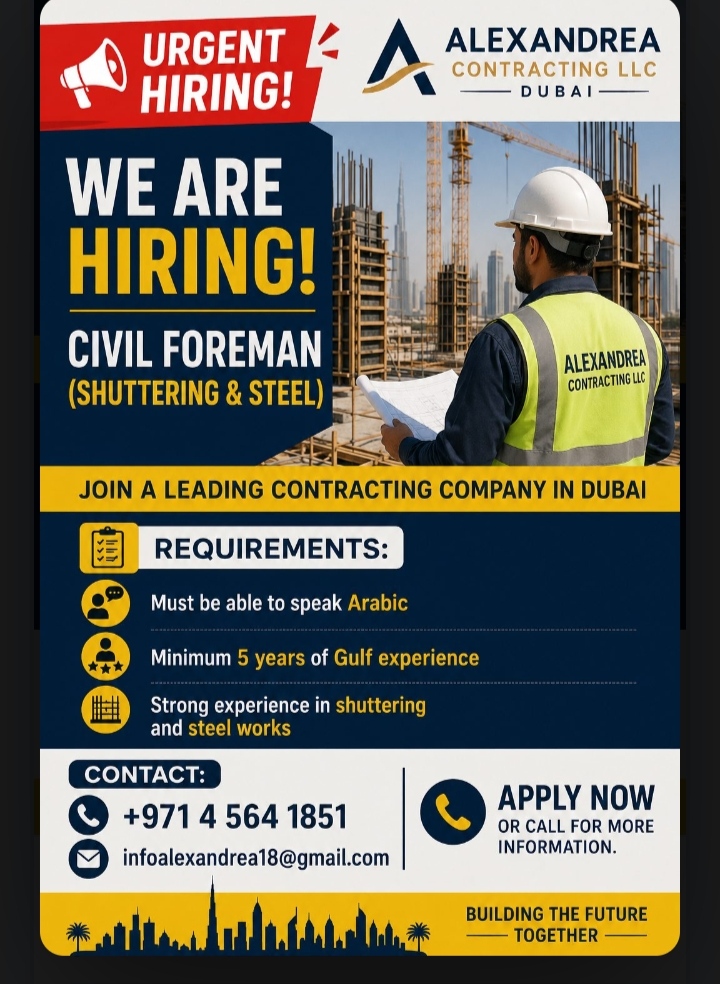 URGENT HIRING at DUBAI