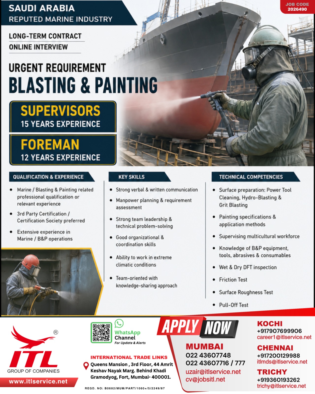 Urgent Hiring: Blasting & Painting Roles in Saudi Arabia