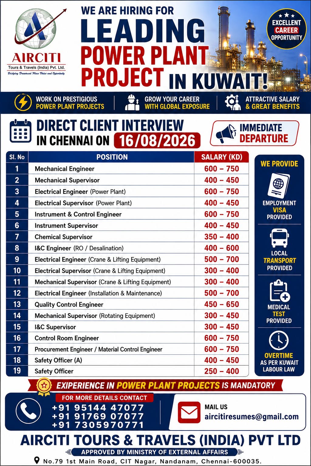 Urgent Hiring: Engineering Jobs in Kuwait