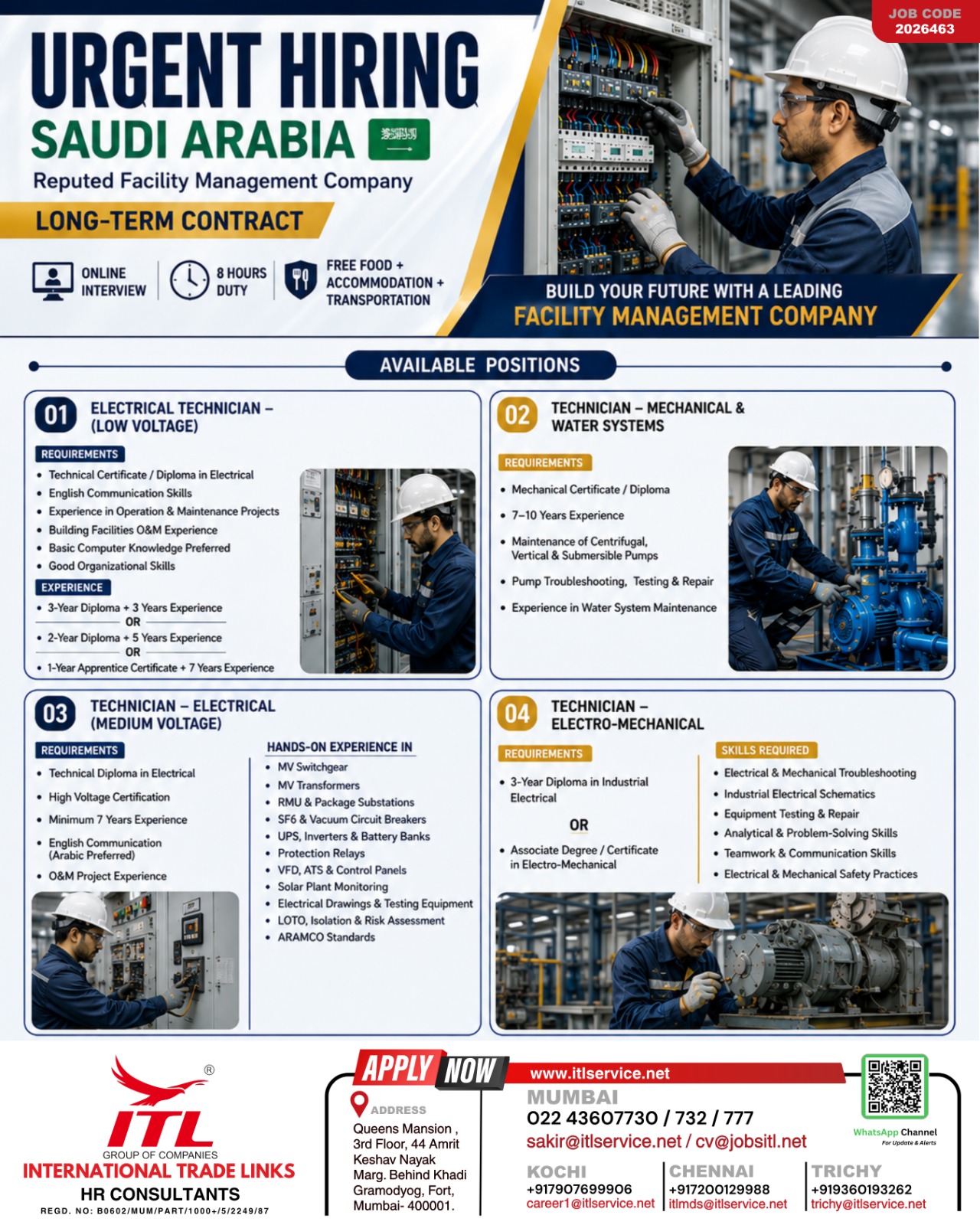 Urgent Hiring: Facility Management Positions in Saudi Arabia