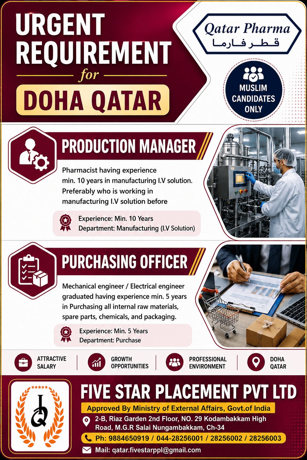 URGENT HIRING FOR DOHA