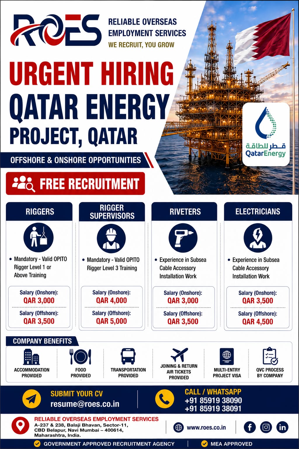 URGENT HIRING FOR QATAR RECRUITMENT