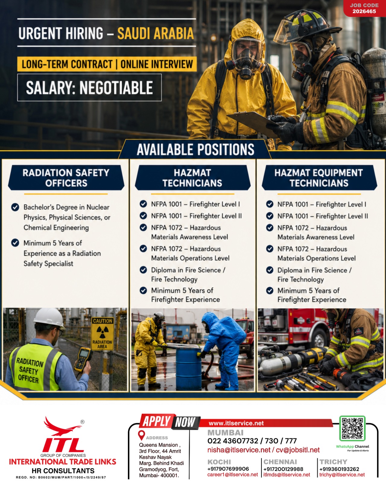 Urgent Hiring: Hazardous Material & Radiation Safety Professionals in Saudi Arabia