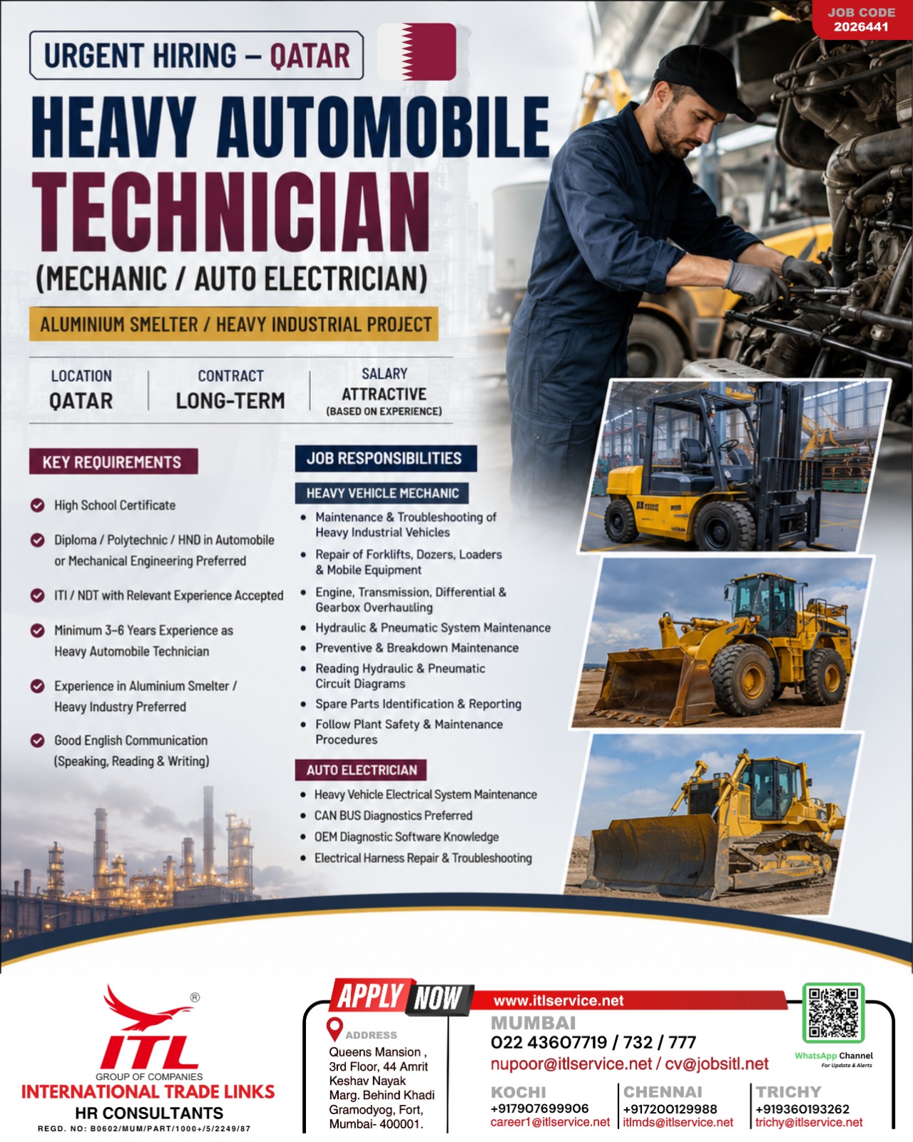 Urgent Hiring: Heavy Automobile Technician (Qatar)