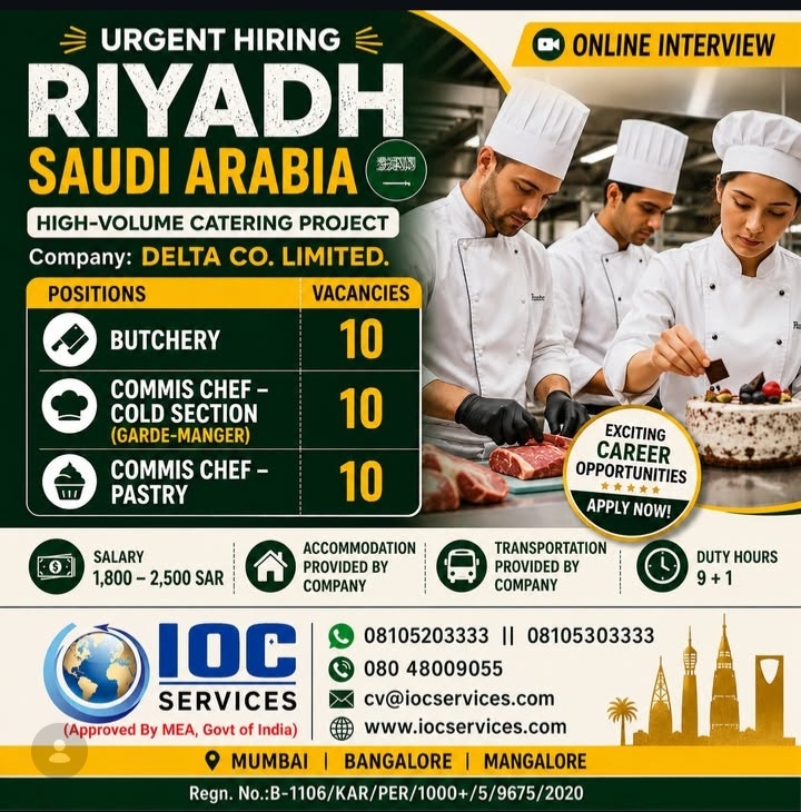 Urgent hiring in Riyadh