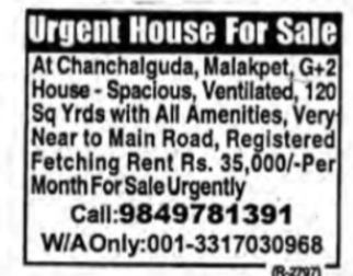 URGENT HOUSE FOR SALE