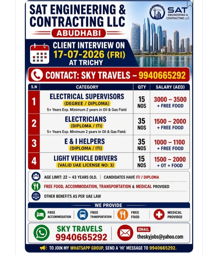 URGENT JOB OPENING - ABU DHABI