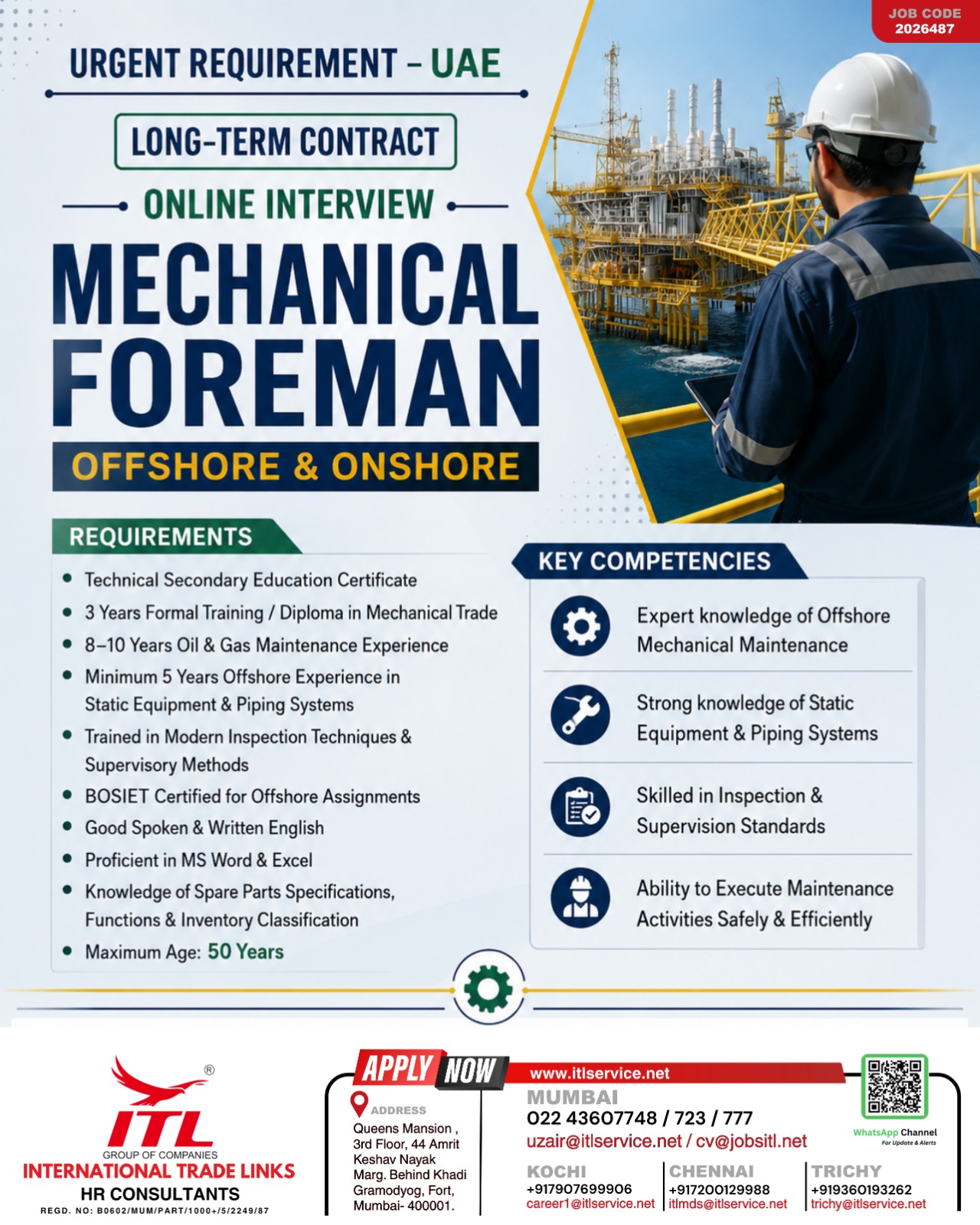 Urgent Job Opening: Mechanical Foreman