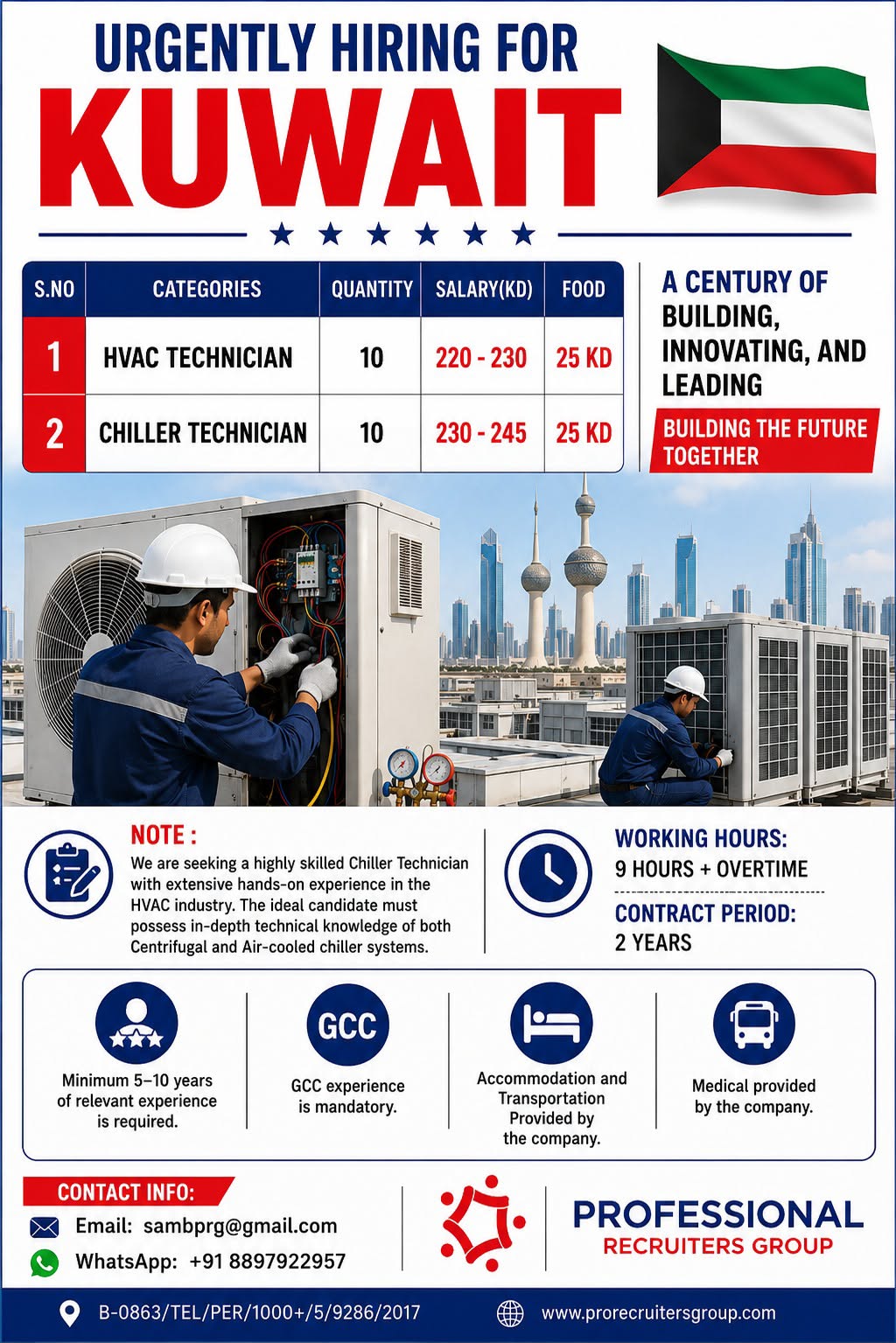Urgent Job Openings for HVAC & Chiller Technicians in Kuwait