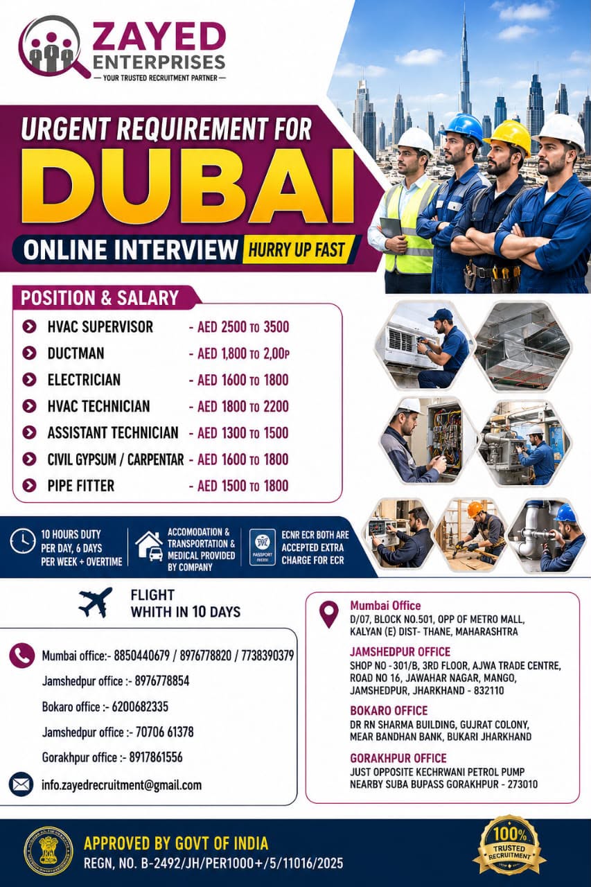 Urgent Job Openings in Dubai – Zayed Enterprises