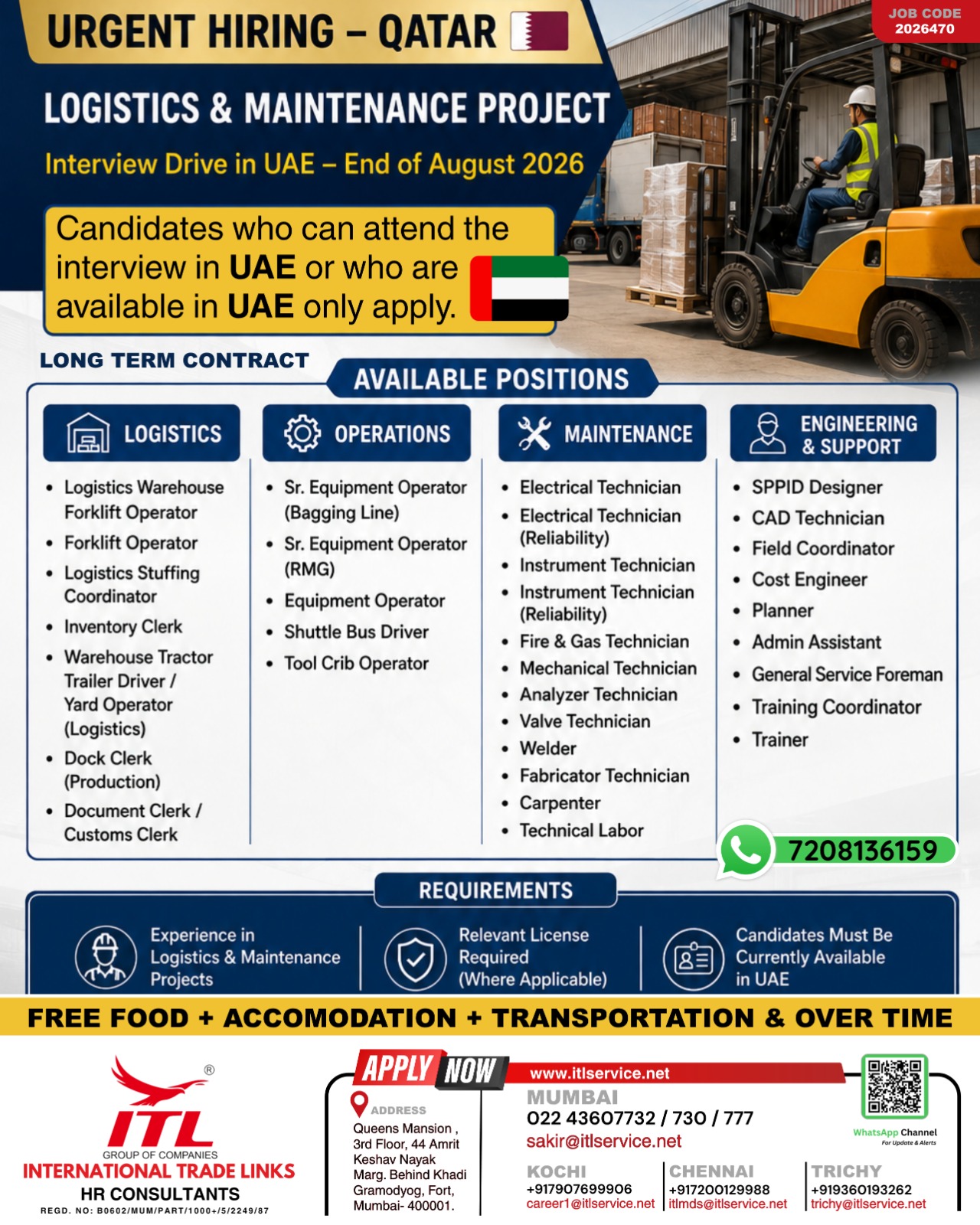 Urgent Job Openings in Qatar – UAE Interview Drive