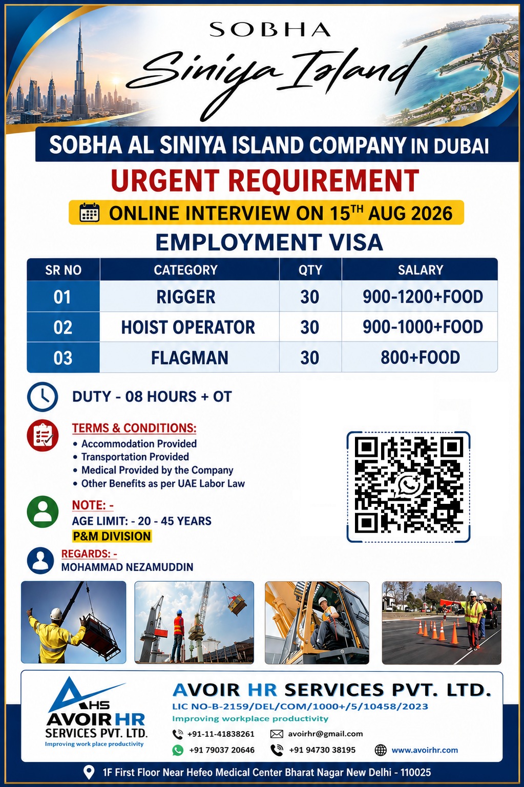 Urgent Job Openings: Sobha Al Siniya Island Dubai