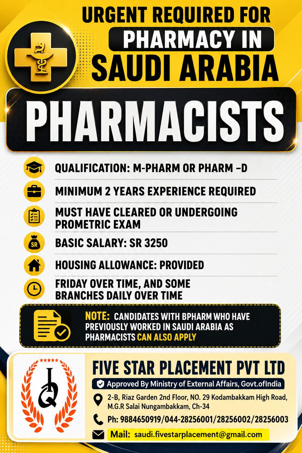 Urgent Pharmacist Job Openings in Saudi Arabia