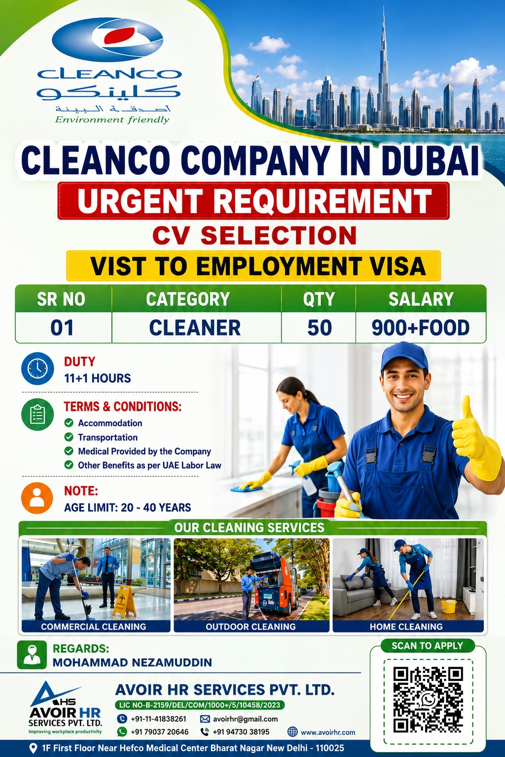 Urgent Recruitment: Cleaner Vacancies for Cleanco Dubai
