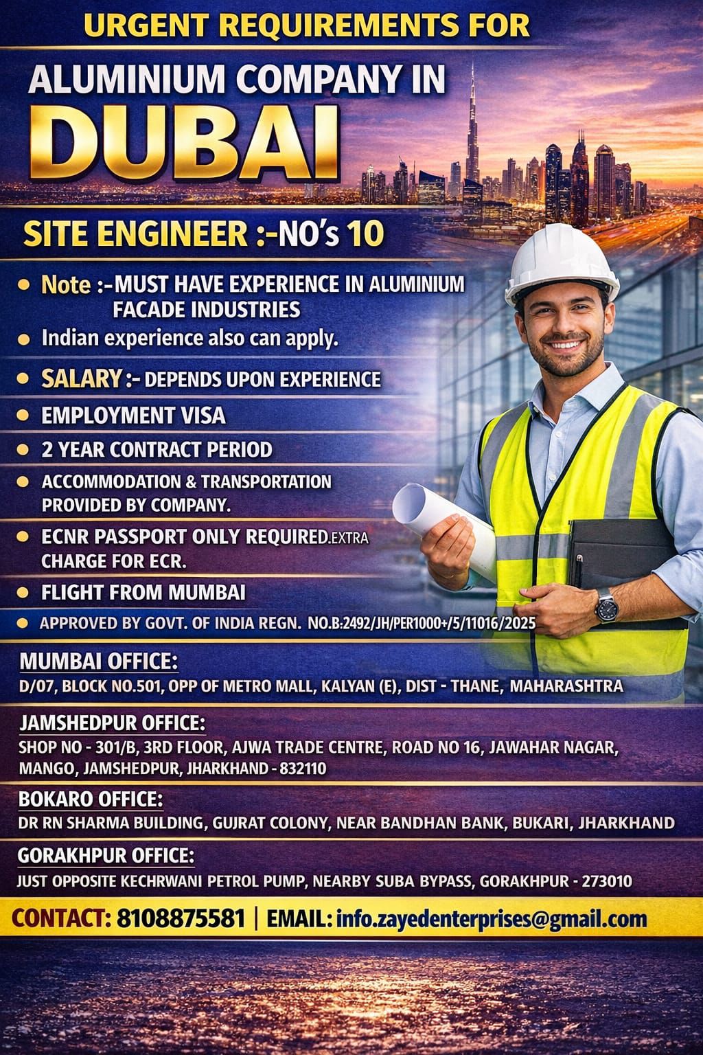 Urgent requirement for Dubai